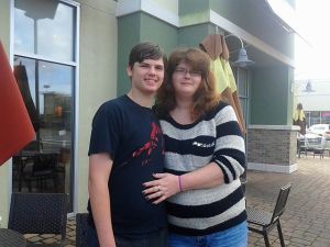 My son and I spending the day together. 