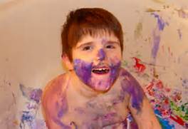 Finger painting mess